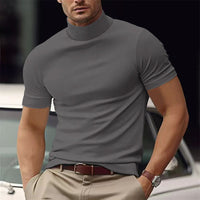 Maxim | Herren Kurzarm Rollkragen Shirt – Grau