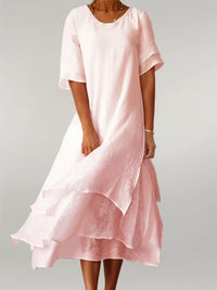 Abigail™ - Kleid mit unregelmäßigem V-Ausschnitt – Rosa