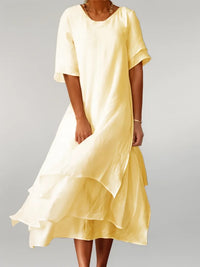 Abigail™ - Kleid mit unregelmäßigem V-Ausschnitt – Gelb