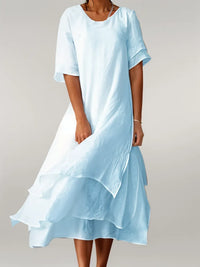 Abigail™ - Kleid mit unregelmäßigem V-Ausschnitt – Blau