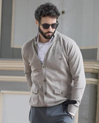 Leonard | Knopf-Cardigan – Mokka