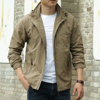 | Herren Leichtgewicht Atmungsaktive Ganzjahresjacke – Braun