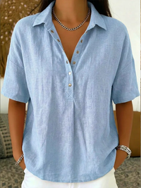 Merle | Klassische Hemdkragen Bluse – Hellblau