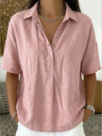Merle | Klassische Hemdkragen Bluse – Rosa