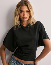 Victoria | Weites Ärmel Icon T-Shirt – Schwarz