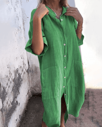 Kira | leichtes hemdkleid damen look – Grün