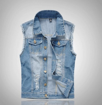 Milan | Herren Ärmellose Denim Weste – Hellblau