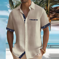 Milan | Herren Kurzarmhemd mit Kontrastdetails – Khaki