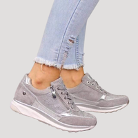 Mirabel | Damen Sneaker mit Seitlichem Reißverschluss – Grau