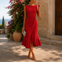 Mirela | Weites Midikleid für Hochzeiten – Dunkellila