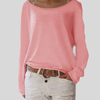 Mirka | Damen Langarmshirt Rundhals Legerer Schnitt – Rosa