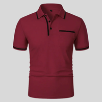 Miro | Herren Poloshirt Mit Kontrast Taschen Alltag – Weinrot