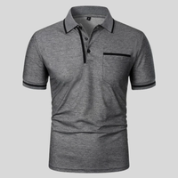 Miro | Herren Poloshirt Mit Kontrast Taschen Alltag – Dunkelgrau