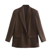 Moderner Oversize-Blazer für Damen | Lang – Braun