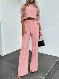 Modernes Oberteil-Set für Dame | Hose und oberteil – Rosa