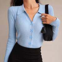 Marisse Ribbed Top – Himmelblau