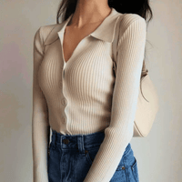 Marisse Ribbed Top – Golden Apricot