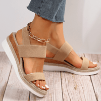 Emilia | Damen Orthopädische Kreuzriemen Plattform Sandalen Komfort – Braun