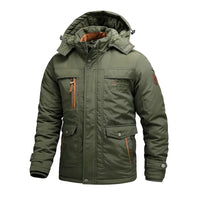 Herren Winterjacke | Abnehmbare Kapuzenform mit robuster Struktur – Grün