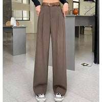 Aimie Hochtaillierte Hose mit Weitem Bein – Kaffee