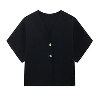 Alba Zweiknopf-Bluse – Schwarz