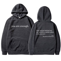 Unisex Kapuzenpullover mit Kängurutasche | Kapuze mit Kordelzug – Dunkel Grau