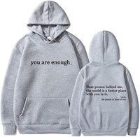 Unisex Kapuzenpullover mit Kängurutasche | Kapuze mit Kordelzug – Grau
