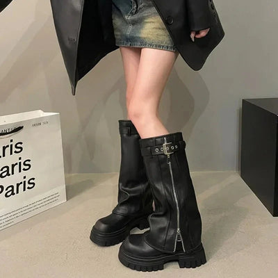 Ambrose Kniehohe Plateau-Stiefel