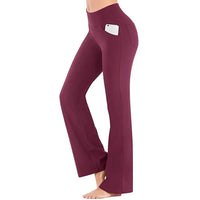 Amethyst Schlaghose mit hoher Taille – Rotwein