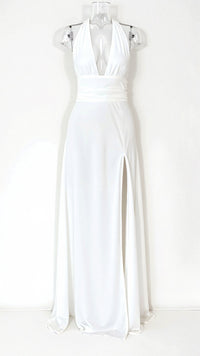 Anouk Halfter-Maxikleid – Weiß