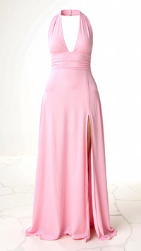 Anouk Halfter-Maxikleid – Rosa