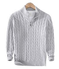 Anton Kabelstrickpullover – Grau