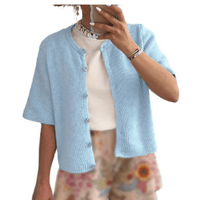 Babette Strickjacke mit Knöpfen – Himmelblau