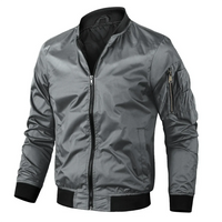 Herren Lässige Bomber Jacke | Reißverschluss – Grau