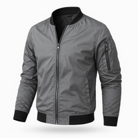Bomberjacke Herren | Leicht Mit Reißverschluss – Grau