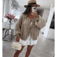 Bernice Strickjacke in Übergröße – Khaki