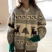 Blanche Strick-Weihnachtsjacke im Oversized-Look – Grau