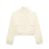 Calliope Gekürzte Bomberjacke – Beige-Gelb