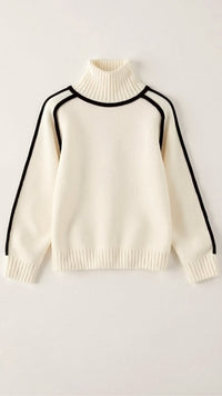 Catalina Strick-Rollkragenpullover – Beige