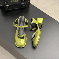 Chesa Vintage Blockabsatz-Sandalen – Grün