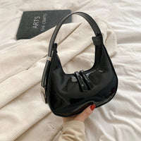 Chloe Leder-Hobo-Tasche – Schwarz S
