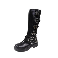 Darcie Kniehohe Gothic-Stiefel – Schwarz