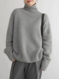 Dionella Rollkragen-Strickpullover – Grau