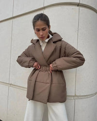 Dulcian Gürtel-Pufferjacke – Camel
