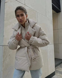 Dulcian Gürtel-Pufferjacke – Aprikose