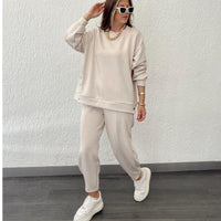 Edith Pullover und Hosen Set – Weiß