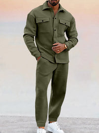 Edsel Jacke und Jogginghose Set – Armee grün