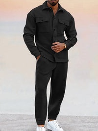 Edsel Jacke und Jogginghose Set – Schwarz