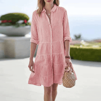 Lolita | Leichtes gestreiftes Kleid – Rot