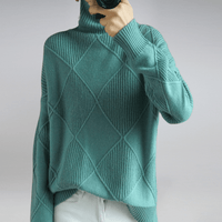 Everly Strick-Rollkragenpullover – Türkis